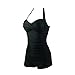 Janecrafts Women's Halter Neck Swimuits Rouched Bust Low Cut Jumpsuit Swim Suit Backless Swim Clothing