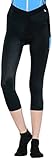 Santini 365 134 Gil Rea, Ladies Rea Gel Pad 3/4 Knickers Trim - Large, Black/Turquoise