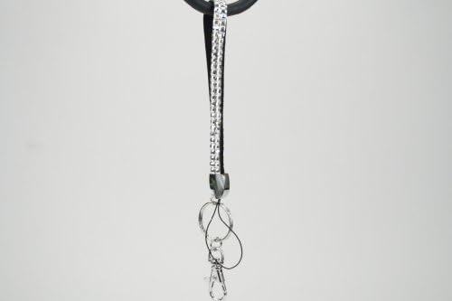 White Rhinestone Lanyard Wrist Holder by LZ New York