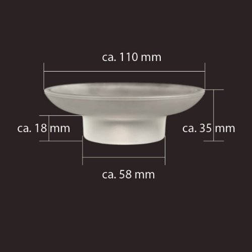 bremermann® Bad-Serie LUCENTE – Seifenschale, aus Glas & verchromtem Edelstahl - 3