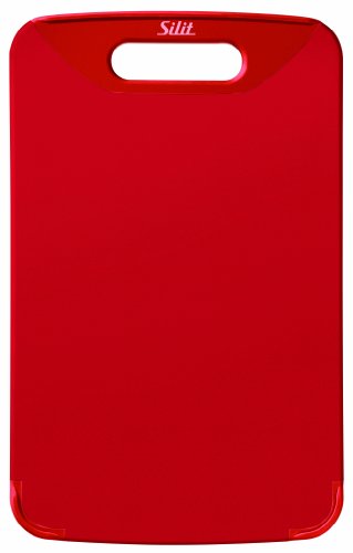 Silit Schneidebrett rot 32 x 20 cm rechteckig aus hochwertigem Kunsstoff mit praktischem Griff spülmaschinengeeignet leichte Reinigung hygienisch klingenschonend geschmacksneutral - 2