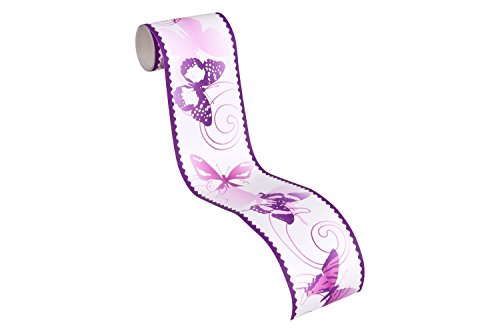 A.S. Création selbstklebende Bordüre Stick ups Schmetterlinge 5,00 m x 0,10 m lila Made in Germany 901224 9012-24 - 2