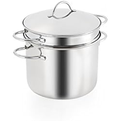 Barazzoni 401048022 Cuiseur à Pâtes en Acier 18/10 avec Panier-égouttoir, 6 Litres