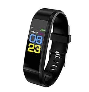 Smart Fitness Band for Kids Android Phones and iOS Phones IP68 Waterproof Fitness Tracker with Heart Rate/Blood Oxygen/Sleep/Digital Watch for Women and Men (Black)