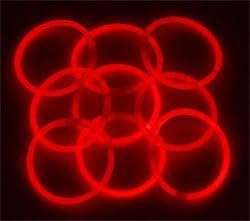 RAGE ACCESSORIES 8" Inch Premium RED Neon 100 x Glow Sticks Bracelets Necklaces Parties Raves Festivals