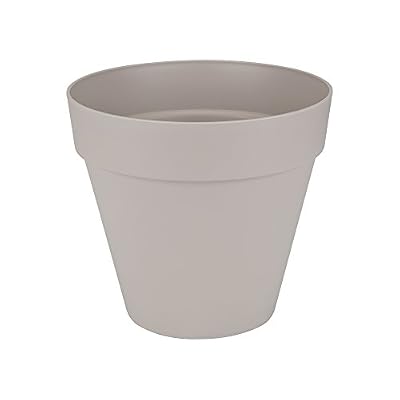 Elho Loft Urban Rond Roues 40 - Pot De Fleurs - Gris Chaud - Extérieur - Ø 39 x H 35.2 cm