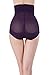 Bigood Women Cross Lace Boyshort High Waist Underpants Purple XXL Waist 80-86 cm