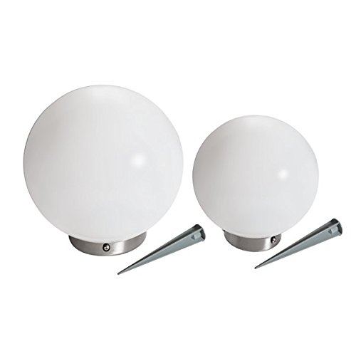 3 x LED Solarleuchte Gartenleuchte Kugelleuchte MARA mit Erdspieß Bodenleuchte Dekoration wahlweise umschaltbar zwischen LED kaltweiß und farbwechselnd (Durchmesser 20cm) - 5
