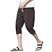 Produktbild Shorts Herren Sommer Leinen Taste Pure Farbe Wadenlänge Freizeit Lose Hosen