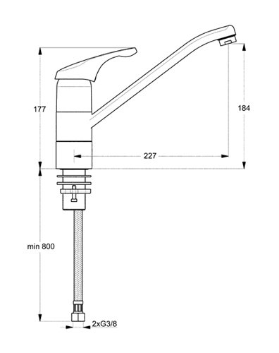 Ideal Standard Einhebel-Küchenarmatur Melostart für Vorfenstermontage, chrom, B9333AA - 2