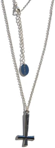 Darkside Silver Inverted Cross Pendant Necklace