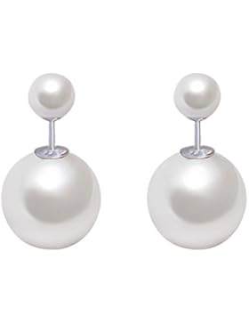 CHENGYUXUAN Damen S925 Silber Hochwertiger Silber Shell Perlen Ohrringe Art Und Weise Doppelseitige Perlenohrstecker