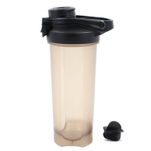 Blenderbottle, Sportflasche Trinkflasche mit Blenderball, Knopf-Design Klippverschluss & Schraubverschluss zur Dicht, Mixer für Sport, Büro und Alltag, 700ml/24oz