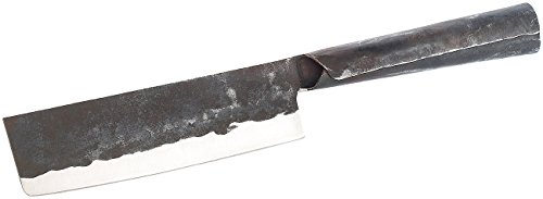 TokioKitchenWare Nakiri Hackmesser mit Stahlgriff, handgeschmiedet