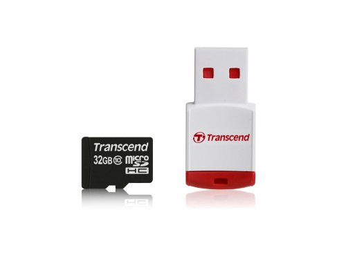 TRANSCEND 32GB microSDHC10 + RDP3 Card Reader