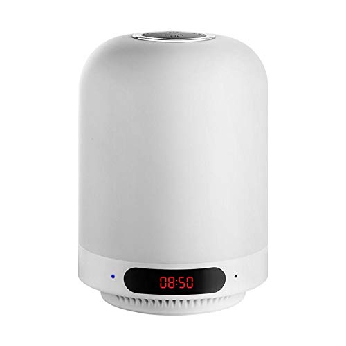 Preisvergleich Produktbild PIONIN Nachtlicht mit Bluetooth Lautsprecher Moderne Einfache Tragbare Drahtlose Touch Control Farbe LED Lautsprecher Nachttischlampe Geschenk für Kinder Teens Frauen Männer