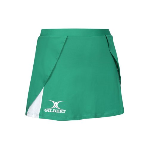 GILBERT Ladies Helix Netball Skort, Green, XXL