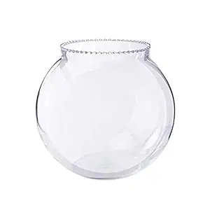 SHOBHANA ENTERPRISES Crystal Clear Glass Fish or Terrarium Round Bowl (16 inches)