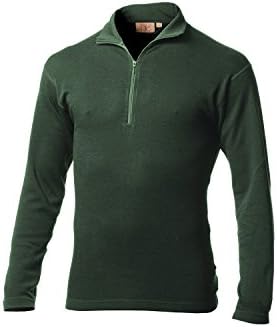 Minus33 Longsleeve Baselayer / Pullover "Isolation" with Zipper, 100% Merino Wool - OD green