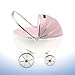 Christening Gift Silver Plated Pink Enamelled Pram Money Box