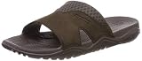 Cierre: Sin cordones Crocs Swiftwater Leather Slide Men, Sandalias de Punta Descubierta para Hombre, Marrón Espresso 22z, 41/42 EU