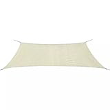 Forma: Rectangular vidaXL Toldo de Vela de Patio Rectangular 100% HDPE Crema 4x6m Lona de Sombra