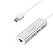 Produktbild USB 3.0 Hub - Premium 3 Port Aluminium USB 3.0 mit RJ45 10/100/1000 Gigabit Ethernet Adapter Konverter LAN-Adapter für Macbook Pro Air, iMac, Mac Mini, ChromeBook Pixel, Surface Pro