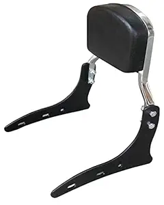 SupremeChoice M3 Bullet Backrest/Back Rest Harley Back Support Pillion Black Chrome for Royal Enfield Bullet Classic 350