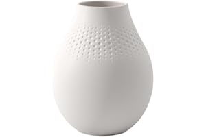 Villeroy & Boch - Manufacture Collier Vase 20cm Weiß, Blumenvase Modern, Deko Vase, Kleine Blumenvase, Esstisch Deko, Home Decor, Premium Porzellan