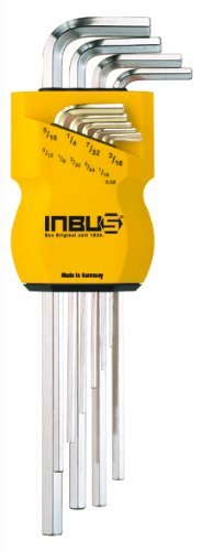 INBUS® 70358 Inbusschlüssel Zoll Set 10tlg. 0.05-5/16" | Made in Germany| Innensechskant-Schlüssel | Winkel-Schlüssel |0.05 | 1/16 | 5/64 | 3/32 | 1/8 | 5/32 | 3/16 | 7/32 | 1/4 | 5/16 | Inch | Imperial | Zöllige Größen