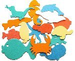 Badesticker Badespielzeug - Moosgummi Tiere Motiv Wasser Stärke 0,8cm - 15 Stück NEU&Originalverpackt