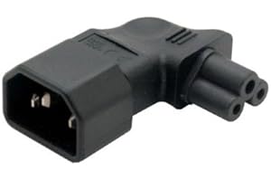 XIWAI JSER IEC Adaptador de 90 grados 3 postes macho C14 a Micky C5 adaptador de corriente de extensión en ángulo izquierdo