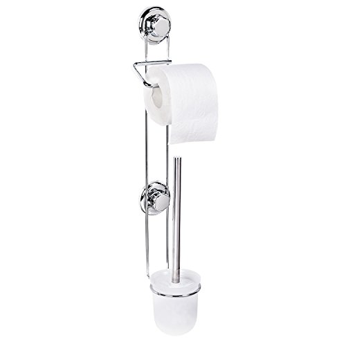 Tatkraft 4742943011885 Toilettenpapier-/bürstenhalter, Stahl verchromt, silber, 49 x 15.2 x 12.4 cm
