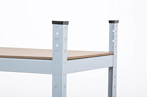 CLP Schwerlastregal, Metall, verzinkt, Tragkraft 525 kg, Maße: 90 x 90 x 45 cm, Lagerregal 3 Böden weiß - 5