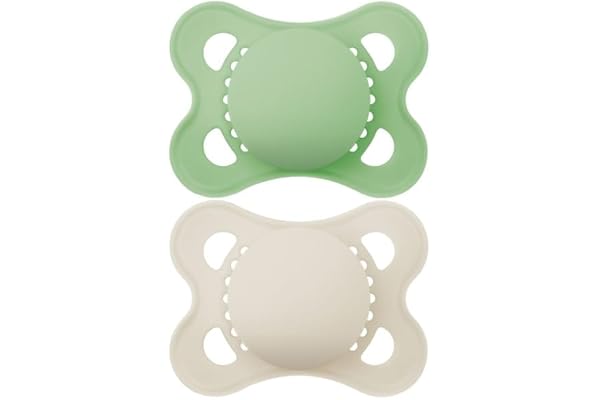MAM | Sucette Original Tendance 2-6 mois (2 pièces) COLORIS ALEATOIRE – Tétine en silicone symétrique et anatomique – Tétine bébé avec boîte de transport et de stérilisation
