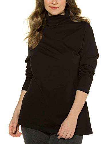 Ulla Popken Club tee Camiseta Cuello Alto, Negro (Schwarz 10), (Talla del Fabricante: 62+) para Mujer