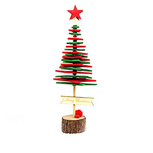 Preisvergleich Produktbild Toyvian DIY Weihnachtsbaum Mini Weihnachtsbaum Tischdekoration DIY Weihnachten Handwerk Urlaub Party Baum Rock Kamin Regal Wohnkultur Geschenk (Rot und Grün)