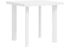 ‎VIDAXL vidaXL Gartentisch Witterungsbeständig Balkontisch Terrassentisch Esstisch Tisch Campingtisch Beistelltisch Weiß 80x75x72cm Kunststoff