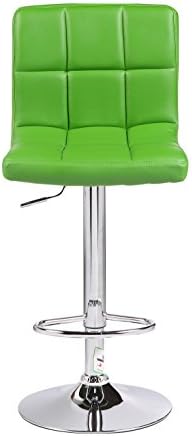 Cuban Faux Leather Chrome Kitchen Counter Breakfast Bar Stool Barstools PU Swivel Stools Seat Chair (Green)