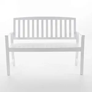 Laguna Outdoor Patio Acacia Wood Bench (White)