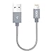 Produktbild IQIYI 0.15m iPhone Lightning Kabel Nylon USB Ladekabel,[Apple MFi Zertifiziert] Lightning Kabel / iPhone Ladekabel / iPhone 6 Ladekabel / Apple Datenkabel für iPhone 7 / 7 Plus / 6s / 6s Plus / 6 / 6 Plus / 5C / 5S / 5 / SE, iPad Mini, Air , iPad Pro ,iPod Touch- Space Grau