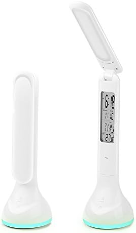 Multi-Function Desk Lamp,Touch Dimmer LED Bedside Lamp,Natural Light for Kids/Home/Office/Bedroom,Protable Foldable Adjustable Dimmable Eye-Care LED Reading Light(3 Levels Brightness, USB Port Charge,Non Flash or Glare,Compact,Cordless,Rechargeable Battery),White,YABAE TKMK-2