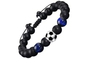 Kinwodon Football Bracelet Gifts for Boys, Football Gifts for Teenage Boys Rugby Gifts for Boys Adjustable Braided Bracelet Birthday Christmas Graduation Gifts for Son Grandson Nephew Brother