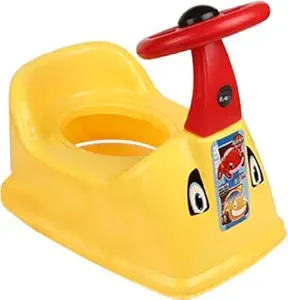 KORBOX Toilet Trainer Potty Training Seat- Chair for Kids- Infant Potty Toilet Chair with Removable Tray & Closing Lid (YELLOW)