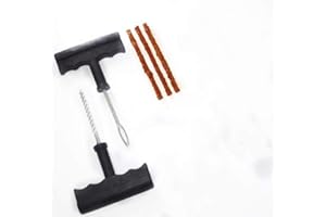 AURSTORE BASA AURSTORE kit de Reparation avec mèches pour Pneu,pour crevaison de pneus de Voiture/camionnette.etc - Kit de réparation + Recharge Automobile (Kit Simple)