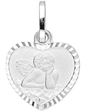 MyGold Schutzengel-Anhänger (ohne Kette) Weißgold 585 Gold (14 Karat) Engel Engelchen 11mm x 6mm Herz Taufe Taufgeschenk...