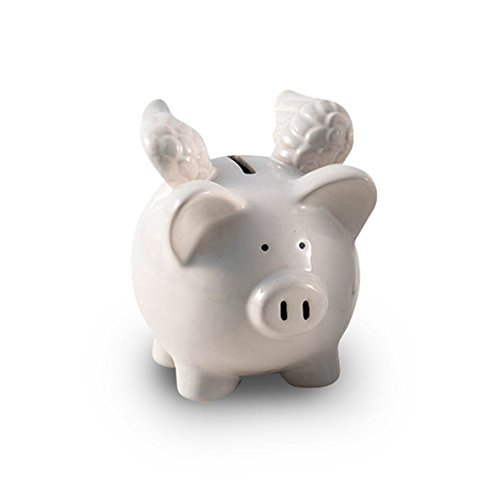 Pajoma 14697 Sparschwein mit Flügeln, klein, aus Keramik, 11,5 cm