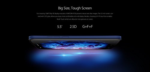 HOMTOM HT50 - 5.5 pulgadas Android 7.0 4G smartphone ultra fino con la batería 5500mAh, Quad Core 1.3GHz 3GB RAM ROM de 32GB, 13MP + 13MP cámara dual, huella digital, negro