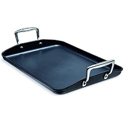 Le Creuset 96700434000000 Plancha géante 34 x 25 cm, Fonte d'Aluminium, Noir, 35
