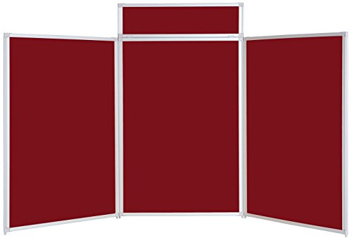 Metroplan 1200 x 2100 mm BusyFold Tabletop Display - Burgundy